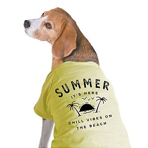 Camiseta amarela para cães e gatos - Chill Vibes