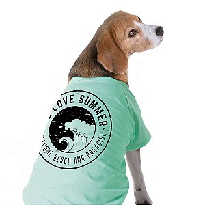 Camiseta verde pastel para cães e gatos - Beach Waves
