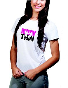 Camiseta baby look feminina Muay Thai - 100% algodão!