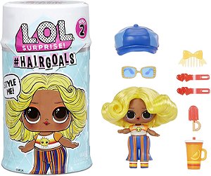 NOVA LOL Surprise Hairgoals  com 15 surpresas, incluindo boneca da moda do cabelo real, cadeira de brinquedo exclusiva para salão de cabeleireiro, acessórios para bonecas, garrafa, pente - pequenas bonecas para meninas de 4 a 14 anos