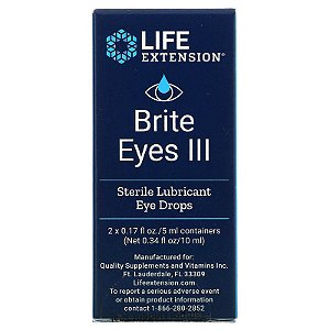 Life Extension Colirio Brite Eyes Iii 2 Frascos 5ml