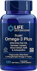 Super Omega-3 Plus Epa dha Fish Oil krill e Astaxanthin - Life extension