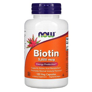 Biotina 5000 (120 cápsulas) - Now Foods