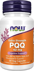 NOW Foods PQQ de Dosagem Extra 40 mg 50 Cápsulas Vegetais