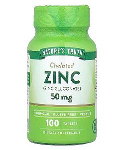 Zinco Quelado 50mg, 100 Comprimidos, Nature's Truth