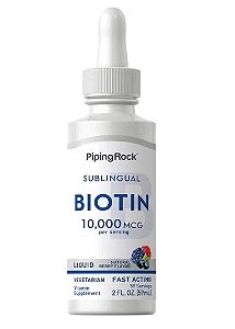 Biotina Líquido, 10,000mcg, 59ml, PipingRock