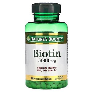 Biotina, 5000mcg, 150 Cápsulas, Nature's Bounty