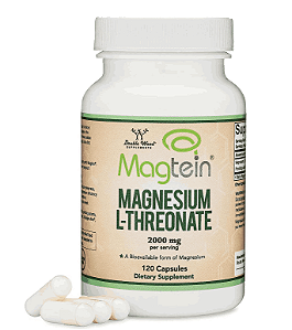 Magtein, Magnésio L-Threonate 2000mg, Suporte para Sono e Cognição, 120 Cápsulas, Double Wood