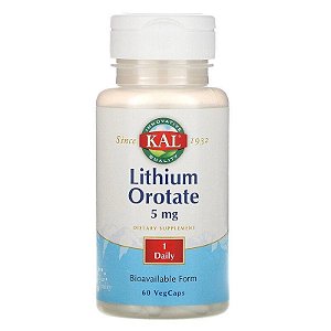 Lithium Orotate (Orotato de Lítio), 5mg, 60 Cápsulas, Kal