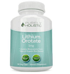 Lithium Orotate, Orotato de Lítio, 5mg, 180 Cápsulas, Purely Holistic