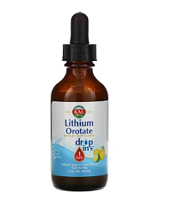 Orotato de Lithium Liquido, Sabor Lima Limão, 60 ml, KAL