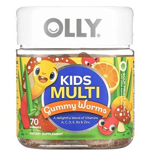 kids Multi, Multivitamínico para Crianças, 70 Minhocas de Gomas Sabor Ponche de Frutas, OLLY
