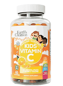 Vitamina C Kids 250mg, 60 Gomas Sabor Laranja, Earth's Creation