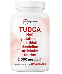 TUDCA 2000mg, 7 em 1 com NAC, Glutationa, Cardo mariano, Alcachofra e Taurina, 240 Cápsulas, Micro Ingredients