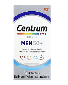 Centrum Silver Men 50+, 100 Comprimidos, Importado