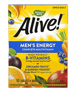 Alive, Multivitamínico Completo Masculina, 50 Comprimidos, Nature's Way