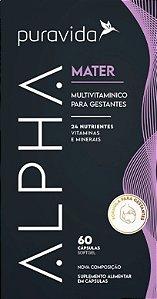 Alpha Mater, Multivitamínico para Gestantes, 60 Cápsulas, Puravida