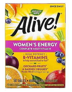 Alive, Multivitamínico Completo Feminina, 50 Comprimidos, Nature's Way