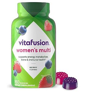 Multivitamínico feminino, Vitaminas Diárias A, C, D, E, B-6 e B-12, 150 Gomas, Vitafusion