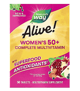 Multivitamínico Completo Alive, para Mulheres 50+, 50 Comprimidos, Nature's Way