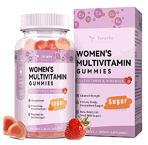 Multivitamínico Feminino, 60 Gomas Sabor Morango Sem açúcar, Totaria Health