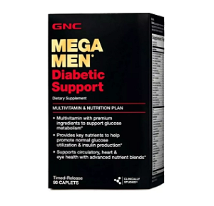 Mega Men Diabetic Support, Multivitamínico, 90 Cápsulas, GNC