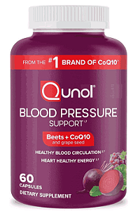Blood Pressure Support, Com Beterraba + CoQ10 + Semente de Uva, Auxiliam na Circulação Sanguínea, 60 Cápsulas, Qunol