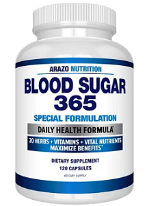 Blood Sugar 365, Suporte para Energia e Metabolismo Saudável , 120 Capsulas, Arazo Nutrition
