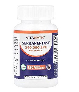 Serrapeptase, 120 Cápsulas de Hipromelose DRcaps, 120.000 SPU, Vitamatic