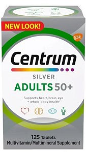 Centrum Silver Adults 50+, 125 Comprimidos, Importado