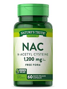 NAC, N-acetilcisteína 1.200mg, 60 cápsulas, Nature's Truth