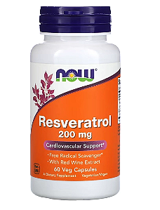 Resveratrol Natural, 200mg, 60 Cápsulas, Now