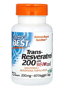 Trans-Resveratrol, 200mg, com Resvinol, 60 Cápsulas, Doctor's Best