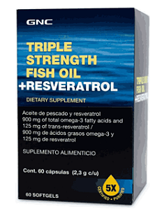 Triple Strength Fish Oil +Resveratrol, 60 softgels, GNC