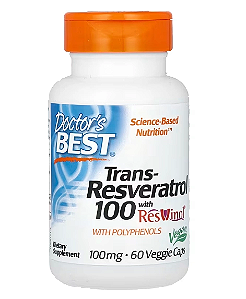 Trans-Resveratrol com ResVinol, 100mg, 60 Cápsulas, Doctor's Best