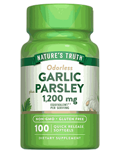 Garlic e Parsley, Oleo de Alho e Salsa, 1200mg, Sem Cheiro, 100 Cápsulas, Nature's Truth