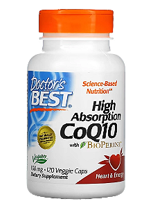 Coenzima CoQ10 Alta absorção, 100mg com BioPerine, 120 Cápsulas, Doctor's Best