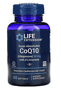Coenzima CoQ10 + D-limoneno, 50mg, 60 cápsulas, Life Extension
