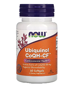 Ubiquinol CoQH-CF 50mg, 60 Cápsulas, Now