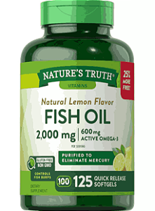 Ômega 3, 2000mg, 125 cápsulas Sabor Limão, Nature's Truth