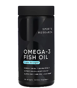 Fish Oil, Óleo de Peixe Ômega-3, Potência Tripla, 180 Cápsulas, Sports Research