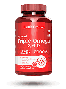 Fish Oil, Triple Ômega 3, 6, 9 2000mg, 200 cápsulas, Earth's Creation