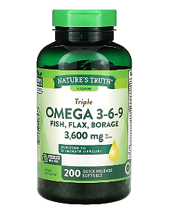 Ômega Triplo 3-6-9, 3600mg, 200 Cápsulas, Nature's Truth