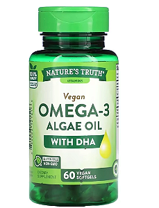Ômega-3 Óleo de Algas, DHA 200mg, 60 Cápsulas, Nature's Truth