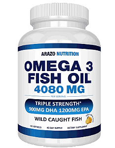 Omega 3, Fish Oil 4080mg, 120 Cápsulas Sabor de Limão, Arazo Nutrition
