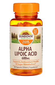 Ácido Alfalipoico, 600mg, 60 Cápsulas, Sundown