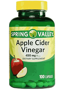 Apple Cider Vinegar, Vinagre De Maçã 450mg, 100 Cápsulas, Spring Valley