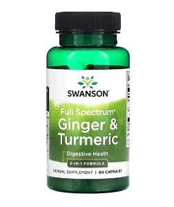 Ginger & Turmeric, Gengibre e Cúrcuma, 300mg, 60 Cápsulas, Swanson