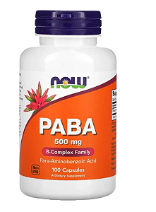 PABA, 500mg, 100 Cápsulas, Now