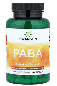 PABA 500mg, 120 Cápsulas, Swanson